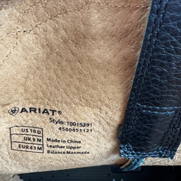 Ariat Heritage Roper Black Leather Wide Square Toe Western Boot Men's Size 10 - Picture 11 of 12